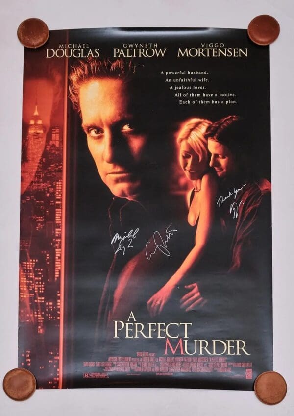 A Perfect Murder Autographed Movie Poster