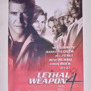 Lethal Weapon 4 movie poster with signatures.