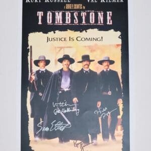 Tombstone movie poster with autographs.