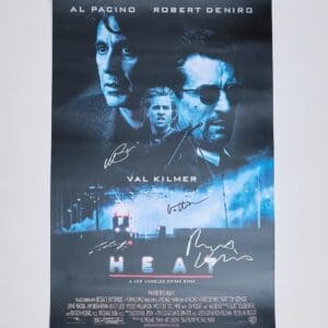 Movie poster with actor signatures.