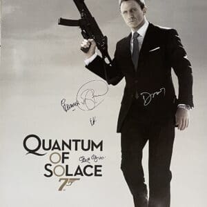Man in suit holding gun, "Quantum of Solace".
