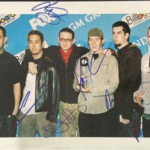 Group of six men at awards event.
