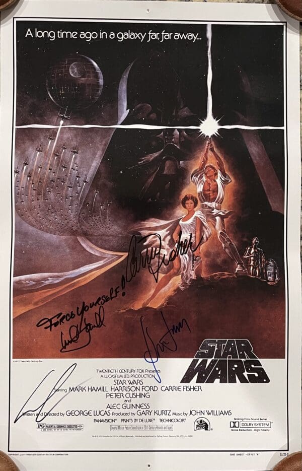 "Star Wars" Autographed 11x17 Movie Poster