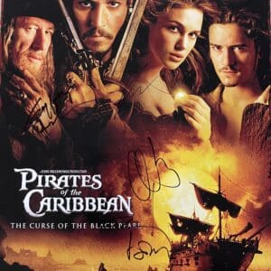Pirates of the Caribbean movie poster, signed.
