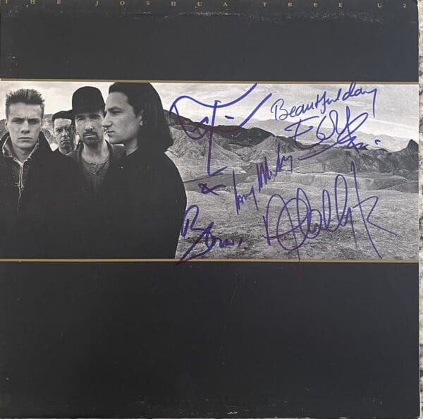 "u2" Autographed Album "The Joshua Tree"