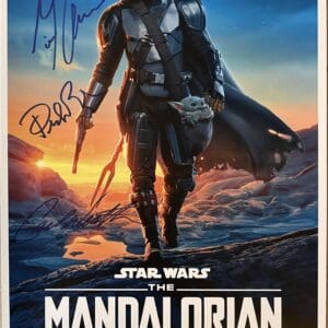 The Mandalorian poster with character walking.