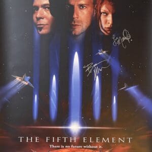 The Fifth Element movie poster with signatures.