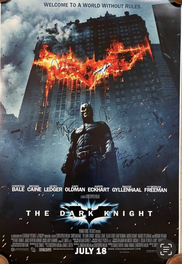 "The Dark Knight Rises" Cast Autographed Movie Poster