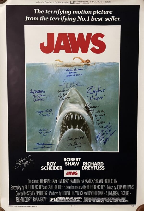 "Jaws" Autographed Movie Poster