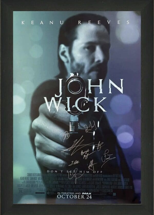 "John Wick" Autographed Cast Movie Poster