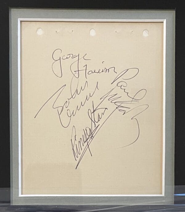 *Framed* Signatures of all 4 Beatles with photo - Image 2