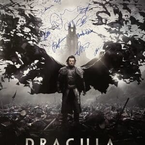 Dracula Untold movie poster with autographs.