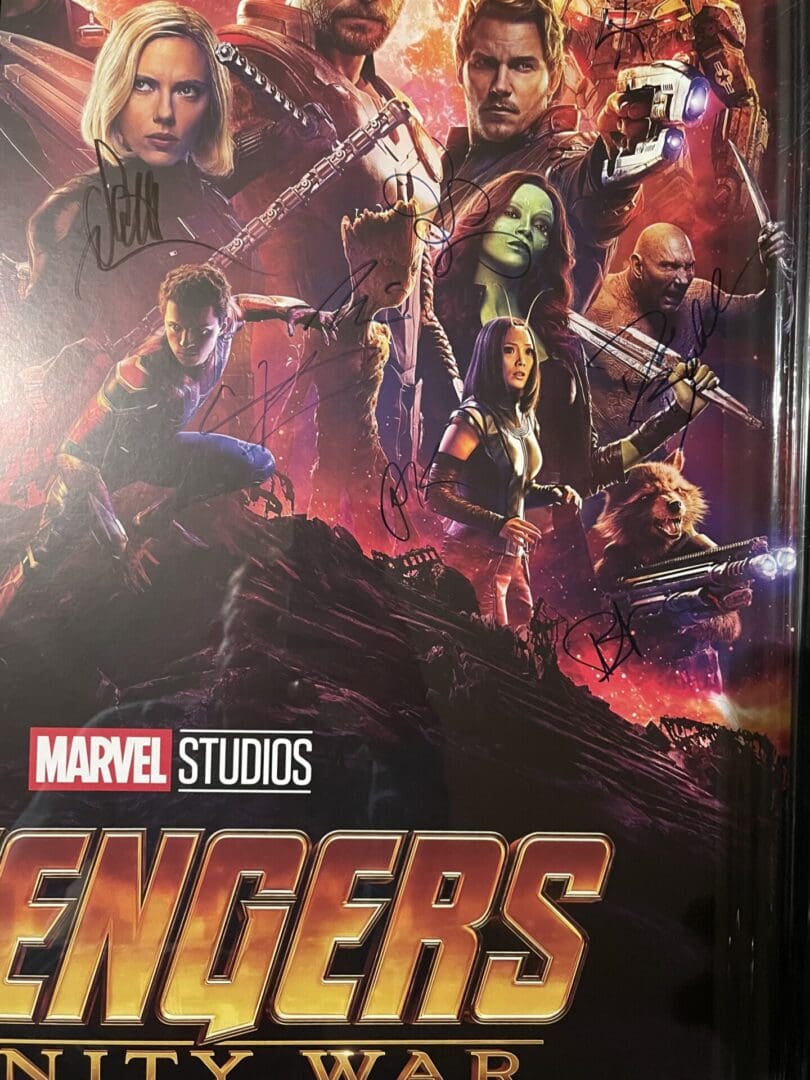 "Avengers Infinity War" Cast Signed Movie Poster - YourPremierMemorabilia