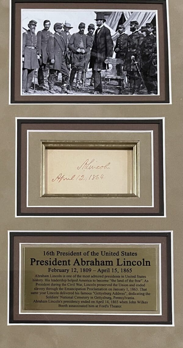 *Framed* Abraham Lincoln Photo with Signature - Image 2