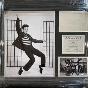 Jailhouse Rock memorabilia with framed photographs.