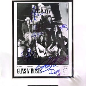 Signed Guns N' Roses band photo.