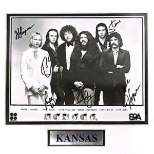 Black and white photo of band Kansas.