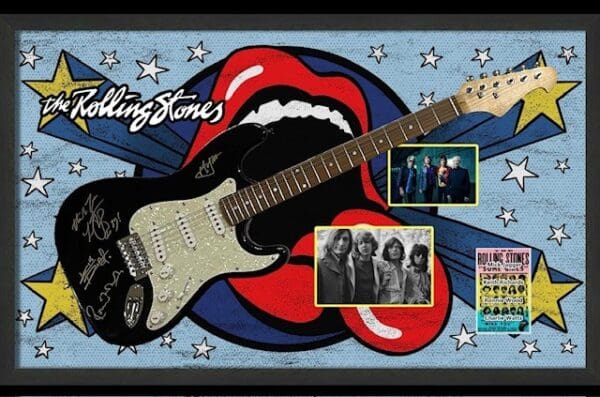 "Rolling Stones" Band Autographed Guitar