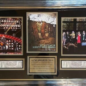 ACM Awards 2016 framed memorabilia display.