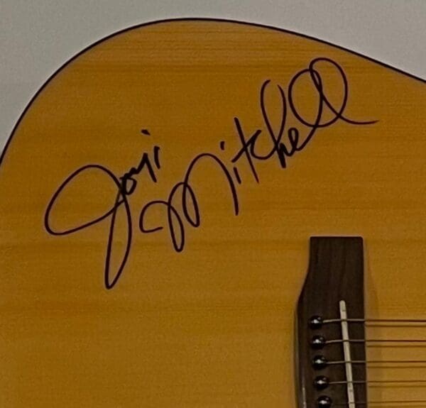 "Joni Mitchell" Autographed Acoustic Guitar - Image 2