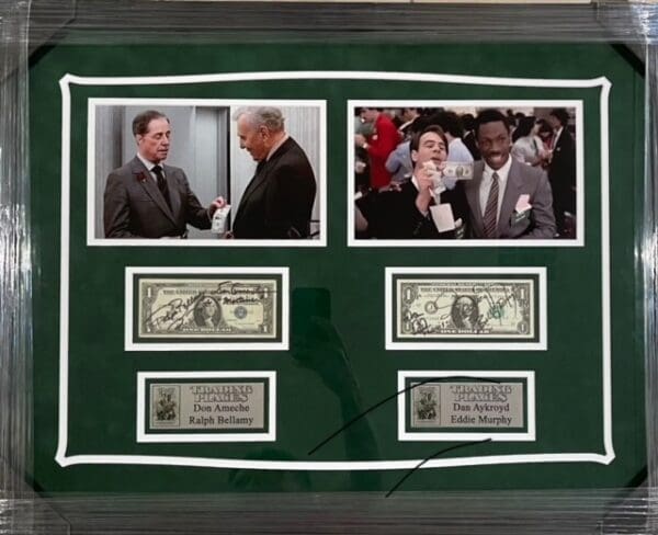 "Trading Places" Autographed Money and Photo Collage