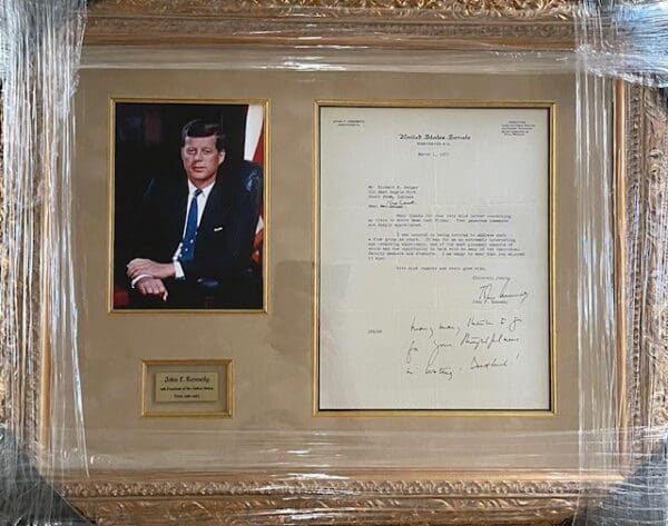 "John F. Kennedy" Autographed Letter