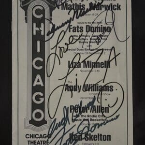 Autographed Chicago Theatre program with performer names.