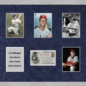 Baseball players collage with autograph exhibit.