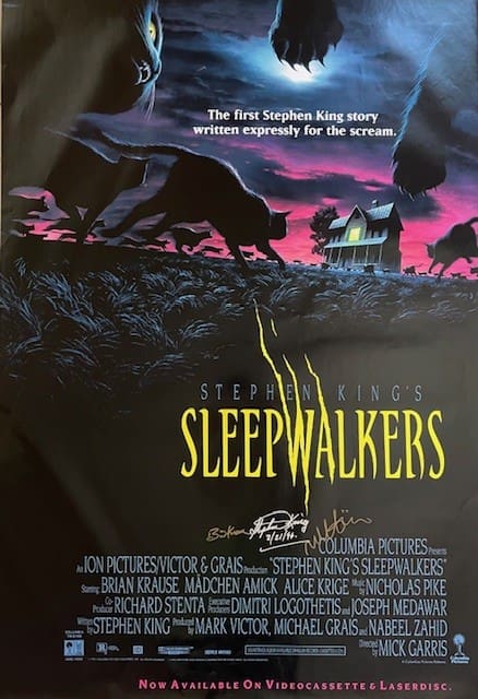 Sleepwalkers movie poster with dark, eerie landscape.