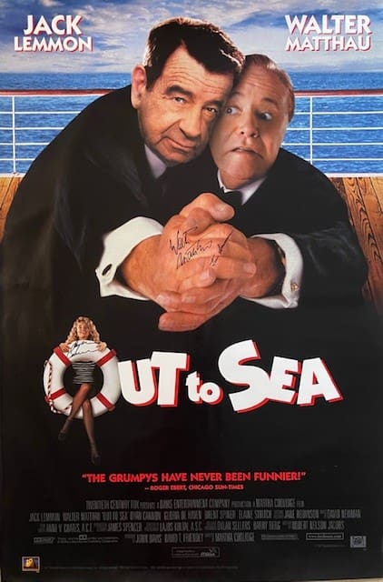 Two men humorously posing on a cruise.