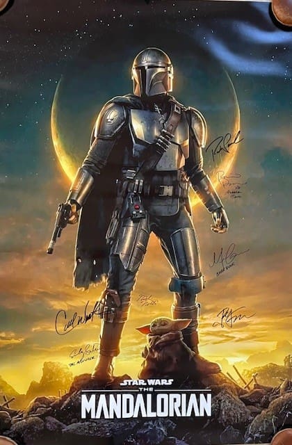 The Mandalorian poster with character signatures.