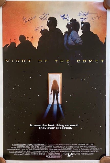 Night of the Comet" movie poster, signed.