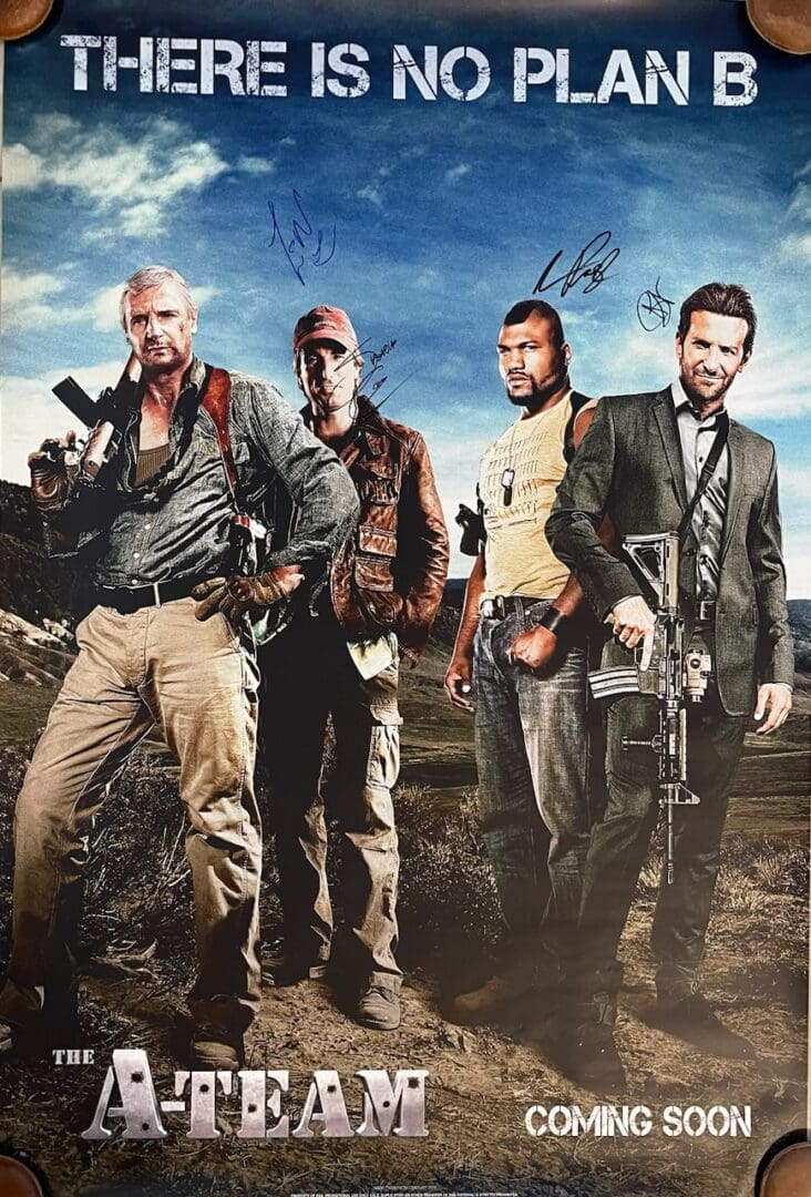A-Team movie poster with four characters.