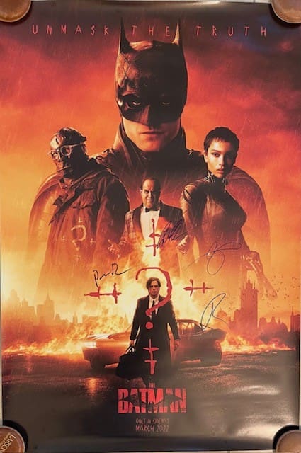 Batman movie poster with main characters.