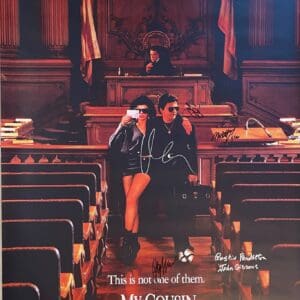My Cousin Vinny" movie poster with courtroom scene.