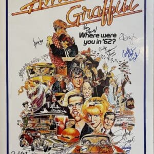 American Graffiti movie poster with signatures.
