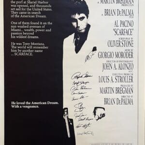 Scarface movie poster with Al Pacino.