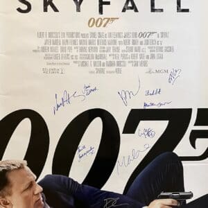 Skyfall movie poster with signatures.