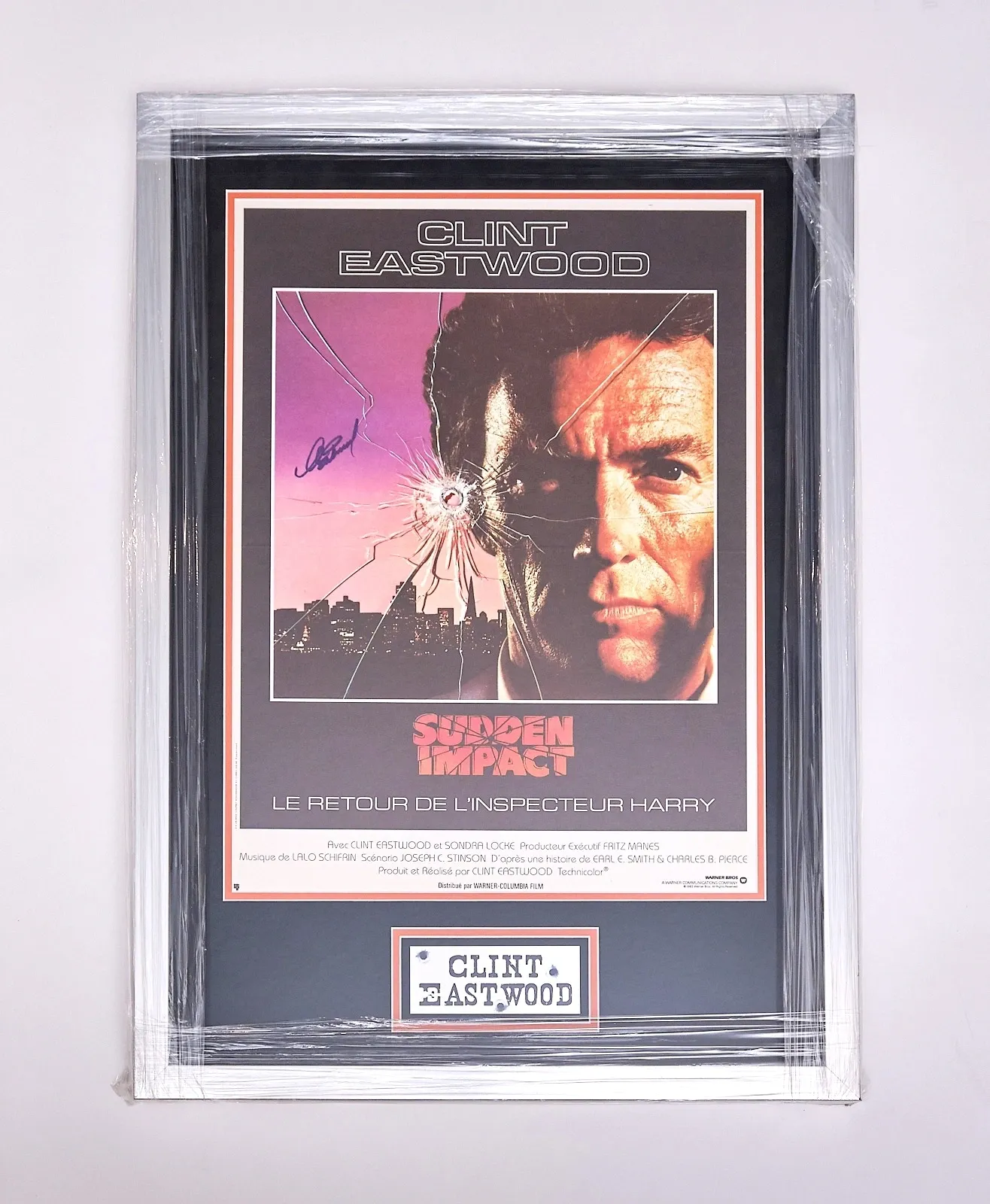 Framed "Sudden Impact" Clint Eastwood Autographed Movie Poster