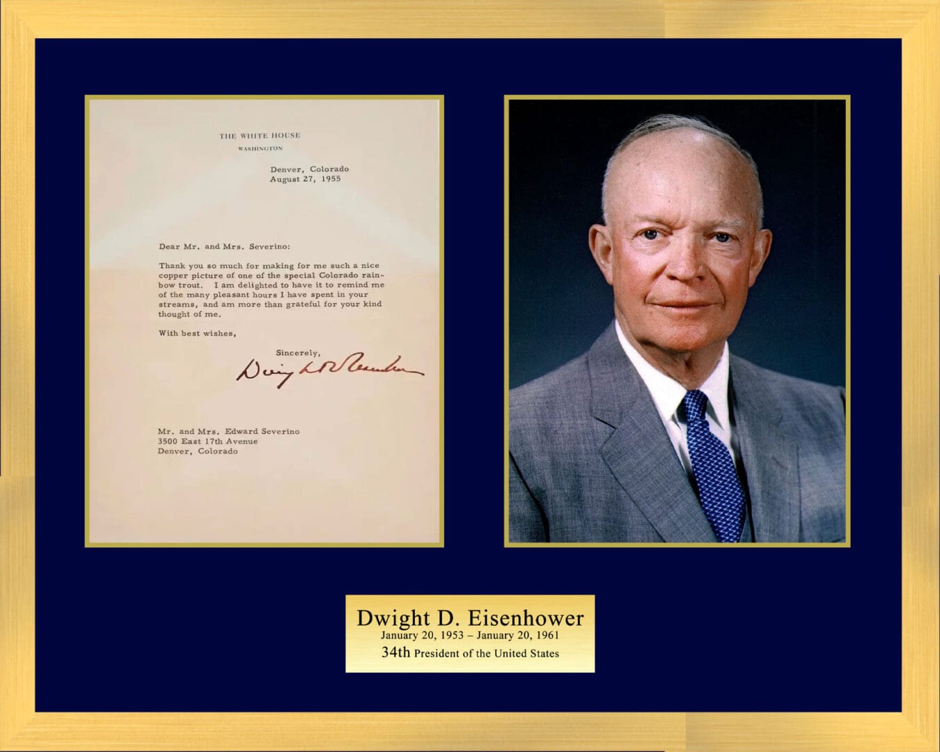 "Dwight D. Eisenhower" Autographed letter