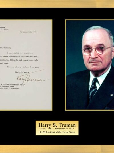 "Harry Truman" Autographed White House Letter