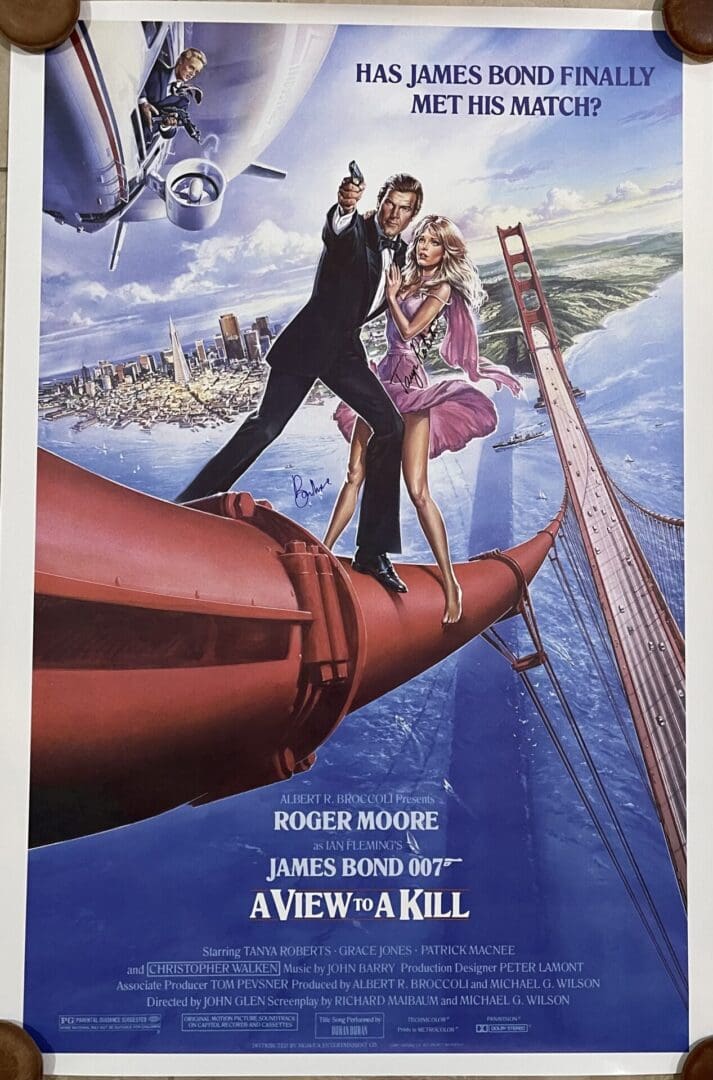 "James Bond: A View to A Kill" Autographed Movie Poster