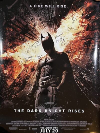 "The Dark Knight Rises" Cast Autographed Movie Poster