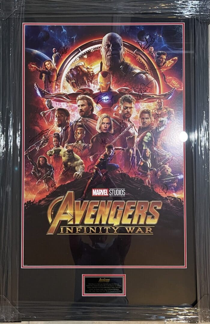 Framed "Avengers Infinity War" Cast Signed Movie Poster