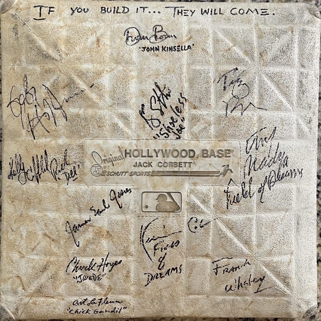 "Field of Dreams Cast" Game used 1st Base from 2008 New York Yankees