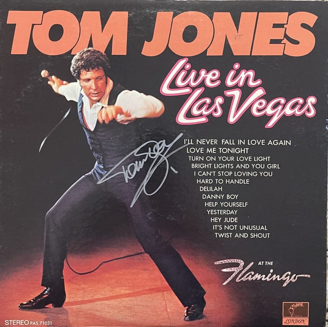 "Tom Jones" Autographed Album "Live in Las Vegas"