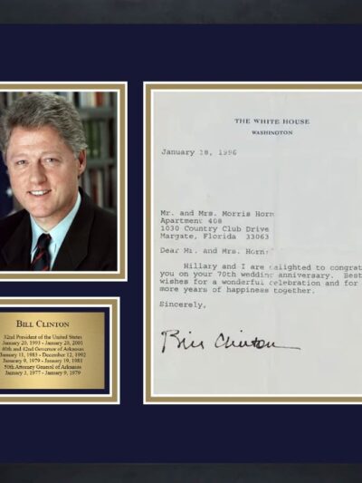 "President Bill Clinton" Signed Letter