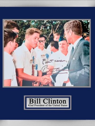 "President Bill Clinton" Autographed 10x8 Photo with President John F. Kennedy
