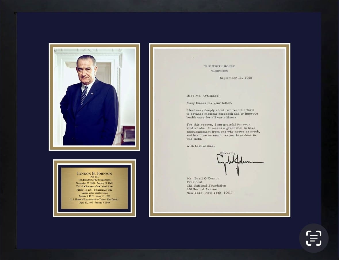 "Lyndon Johnson" Autographed Letter