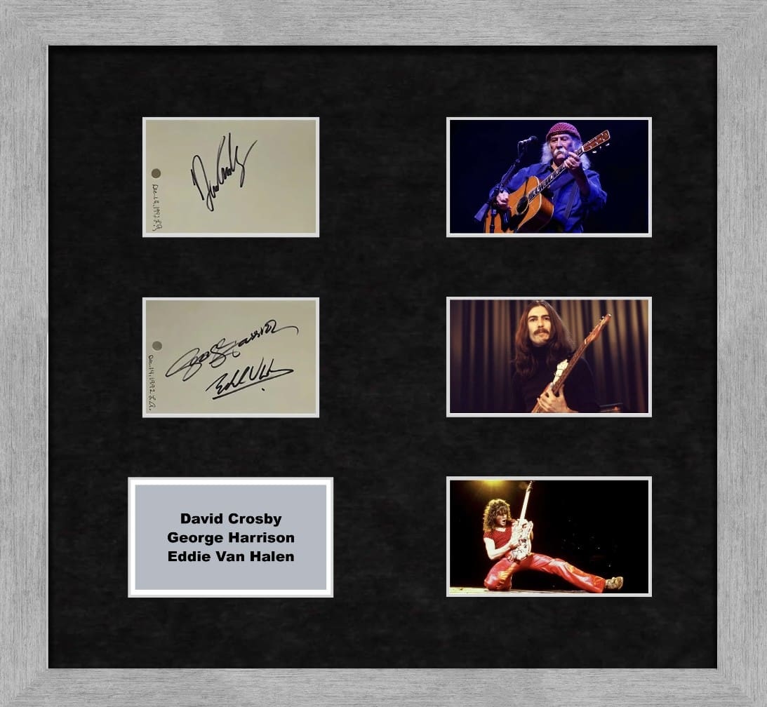 "George Harrison, Eddie Van Halen and David Crosby" Autographs